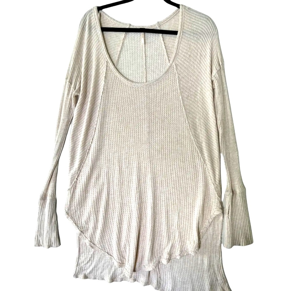 Free People Waffle Knit Oversized Shirt